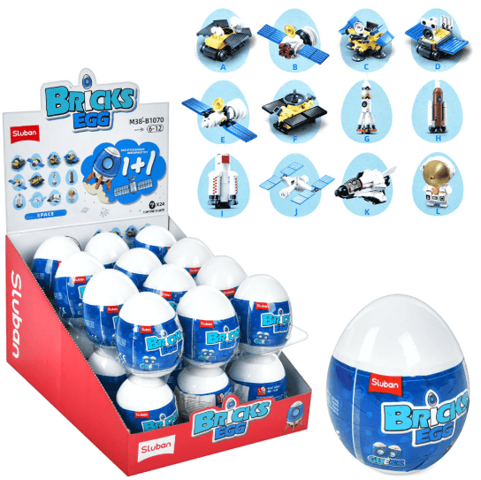 سلوبان - قطع التركيب - بيض البريكس - الفضاء (12 نوعًا) - العمر +6