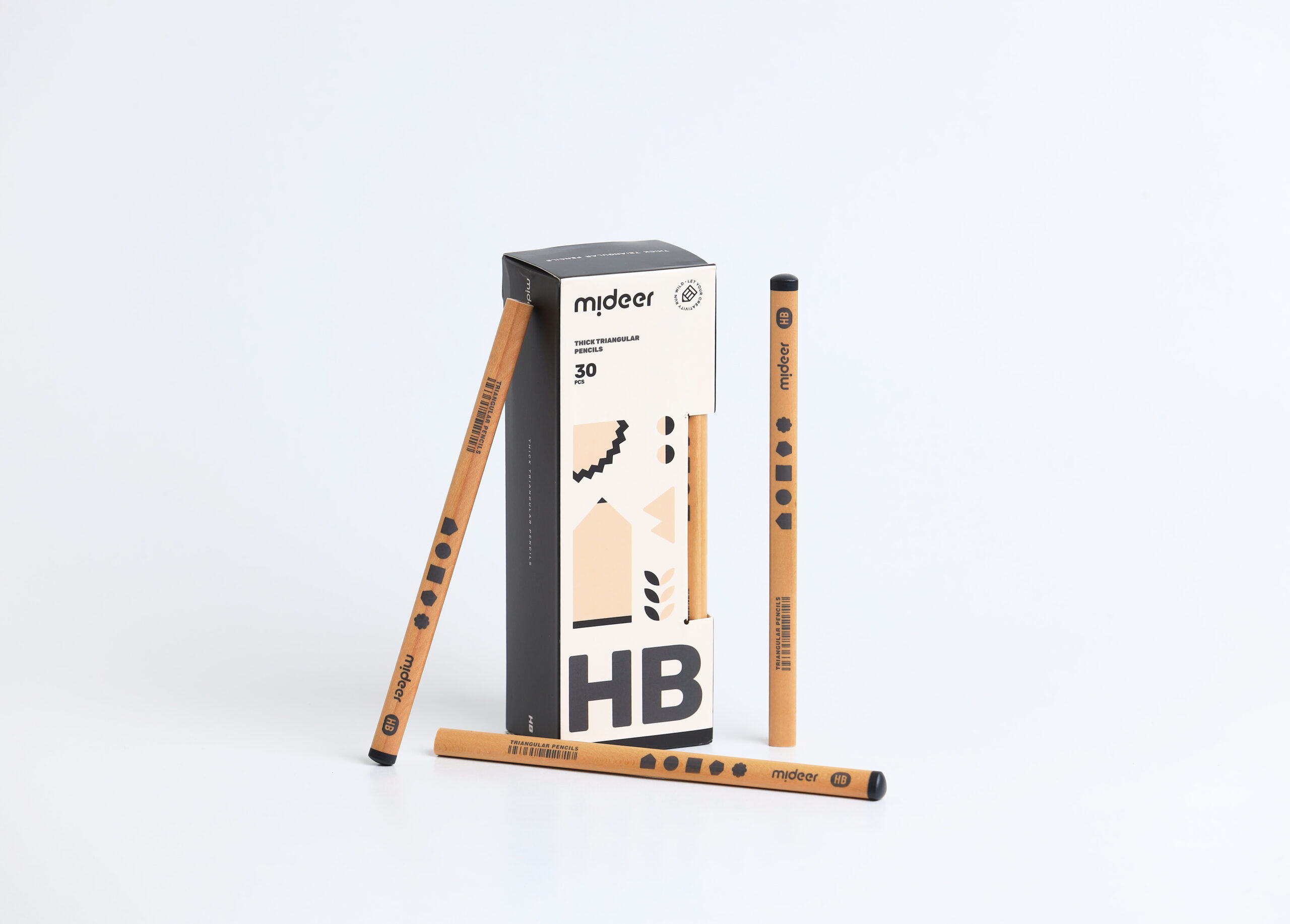 ميدير - أقلام رصاص سميكة مثلثة الشكل HB (30 قطعة) - العمر 6+