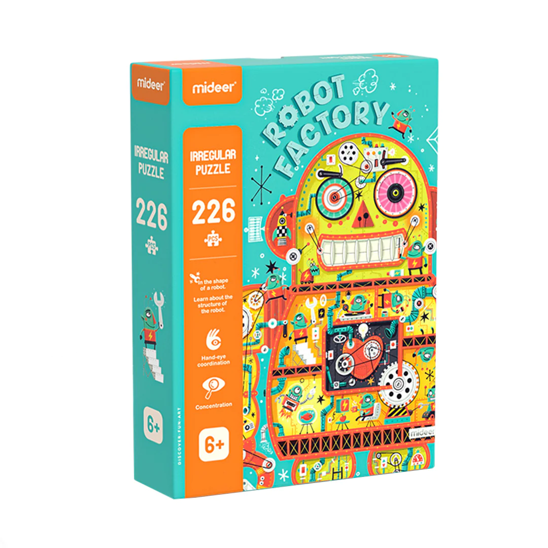 Mideer - Irregular Puzzle - Robot Factory (Small Pack) puzzle - 226 pieces - Age 5+