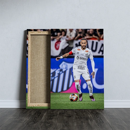 Neymar Jr from Santos Football Club Printed canvas -A4