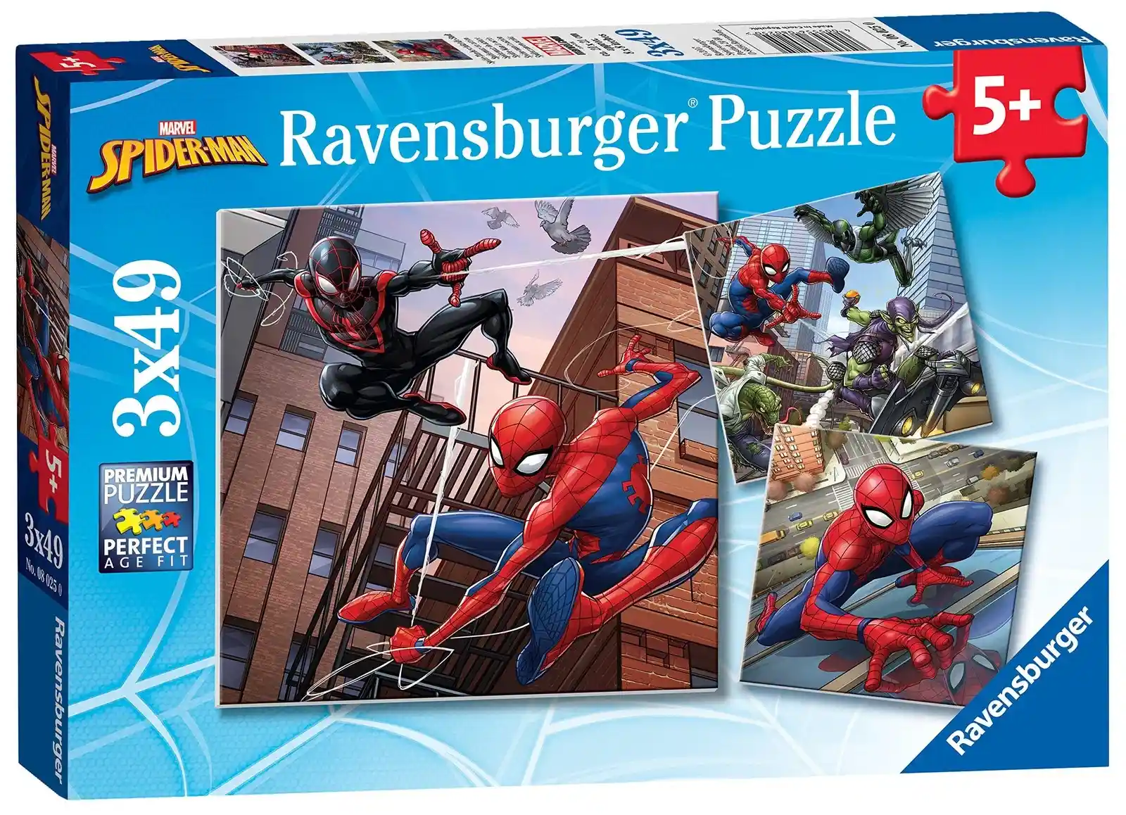 Ravensburger Marvel Spider-Man 3x49 Piece Jigsaw Puzzle for Kids (Age 8+)