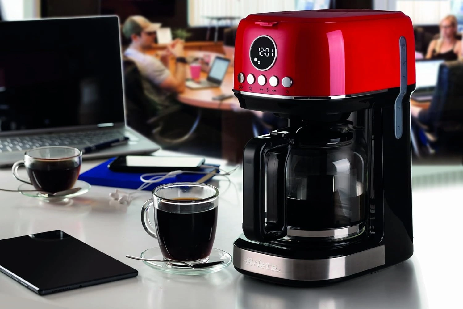 Ariete Moderna 12-Cup Drip Coffee Machine - Red