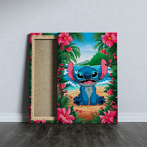 Stitch From Lilo & Stitch movie Printed Canvas - size A4