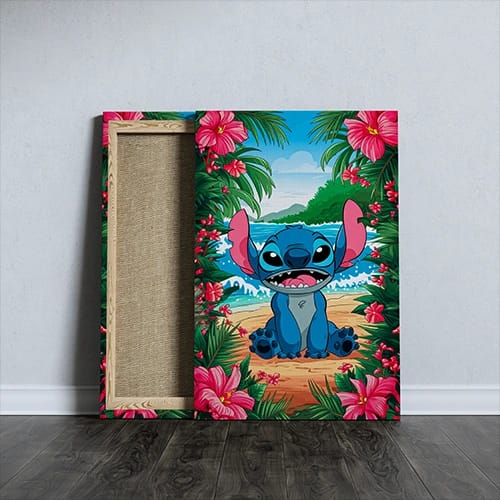 Stitch From Lilo & Stitch movie Printed Canvas - size A4
