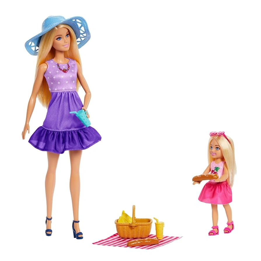 Barbie Malibu & Chelsea Picnic Doll Set with Accessories – Includes 9 Themed Pieces, for Kids Ages 3 and Up