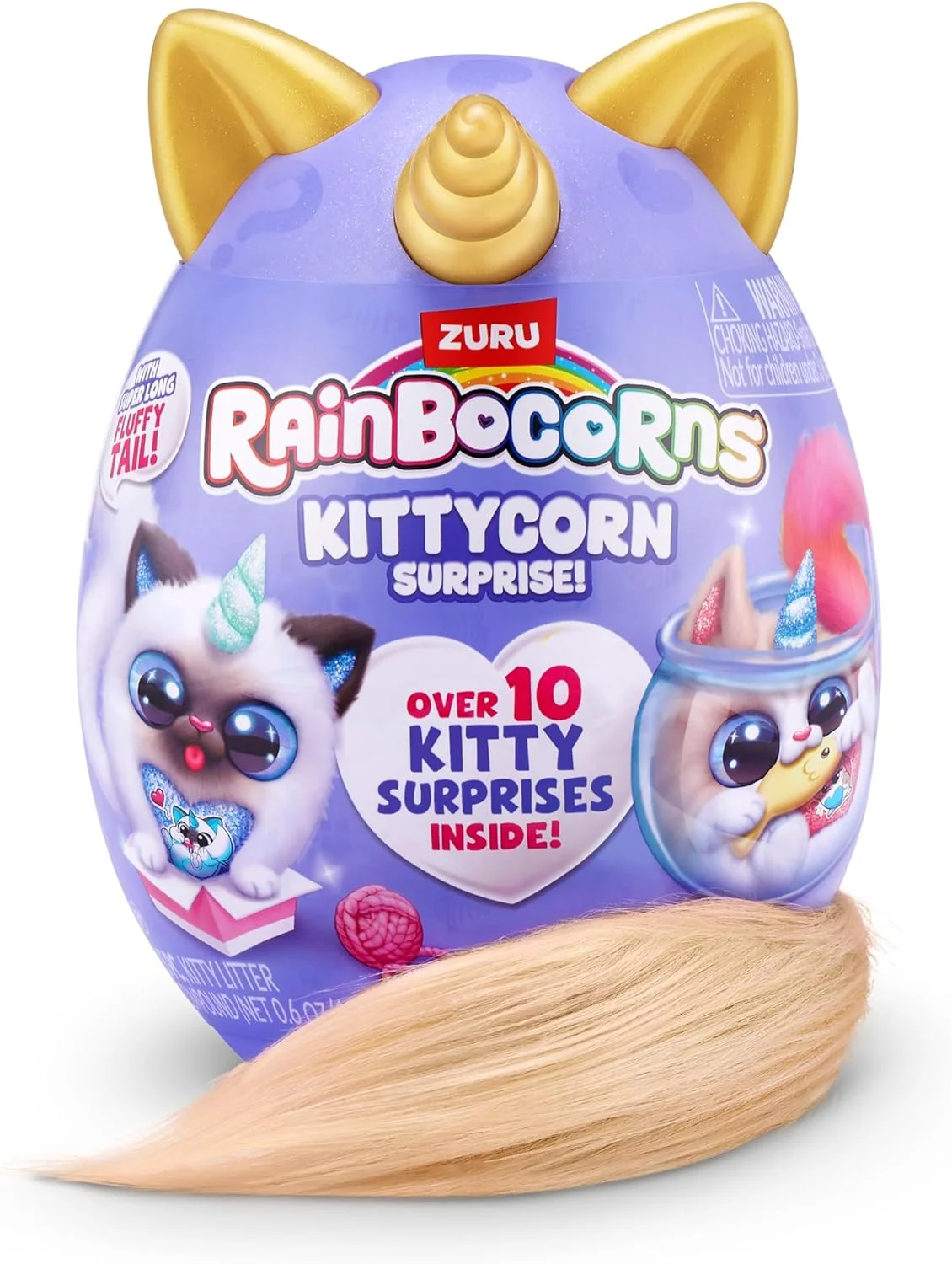 Rainbocorns Kittycorn Surprise (Series 9) – Collectible Plush Toy with 10+ Surprises, Fluffy Tail & Boo-Boocorn Egg (Ages 3+) (25 x 24 x 34 cm)