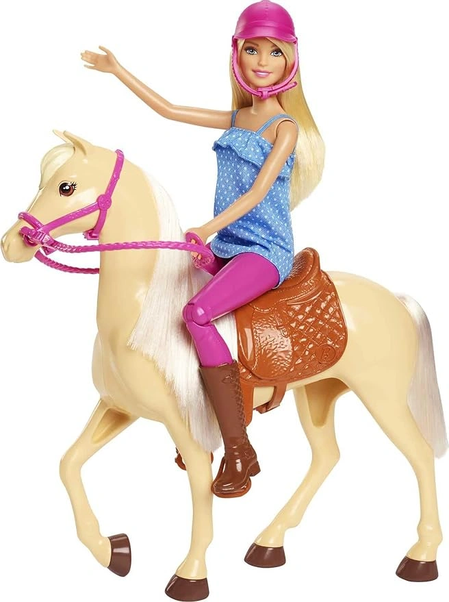 Barbie Doll and Horse Set – with Pink Riding Outfit and Helmet – Ages 3 and Up