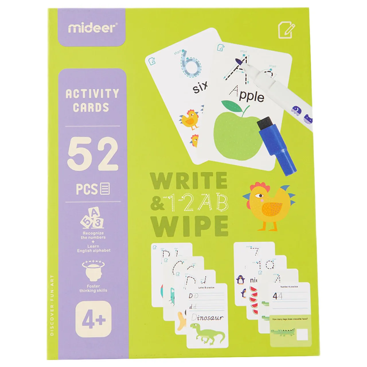 Mideer - Reusable Write & Wipe Cards - 123 & ABC - Age 3+